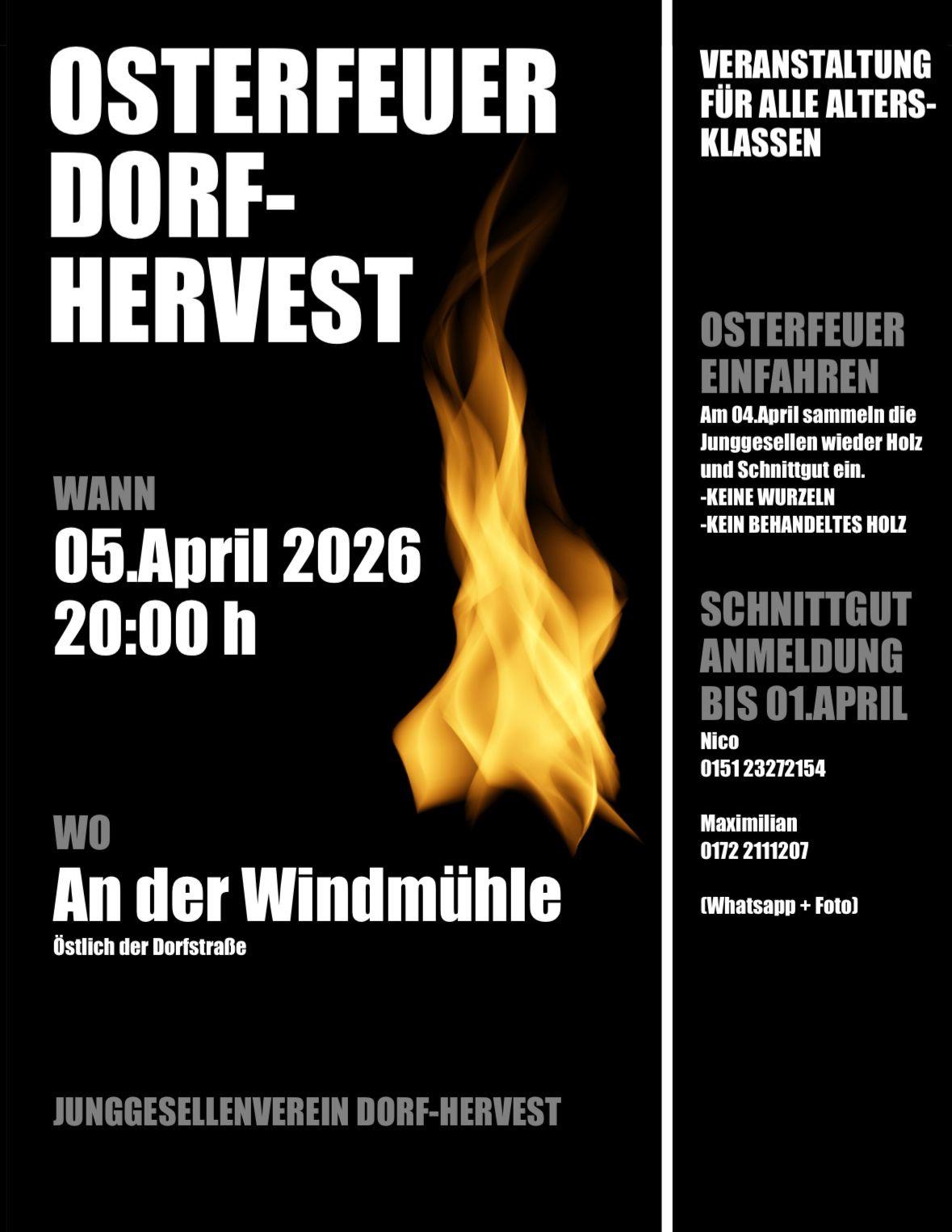 Osterfeuer der Junggesellen